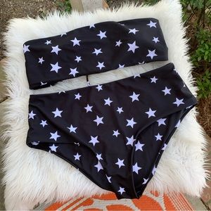 SHEIN Black and White Star Bikini